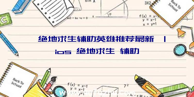 「绝地求生辅助英雄推荐最新」|ios